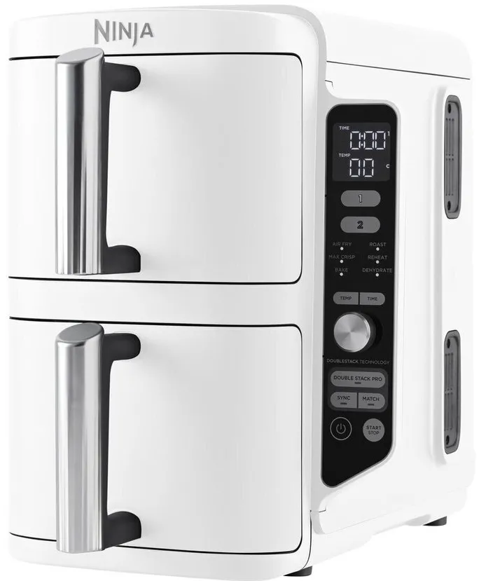 NINJA Friteuza cu aer cald Double Stack XL SL400EUWH, 2470W, 2x 4.75L