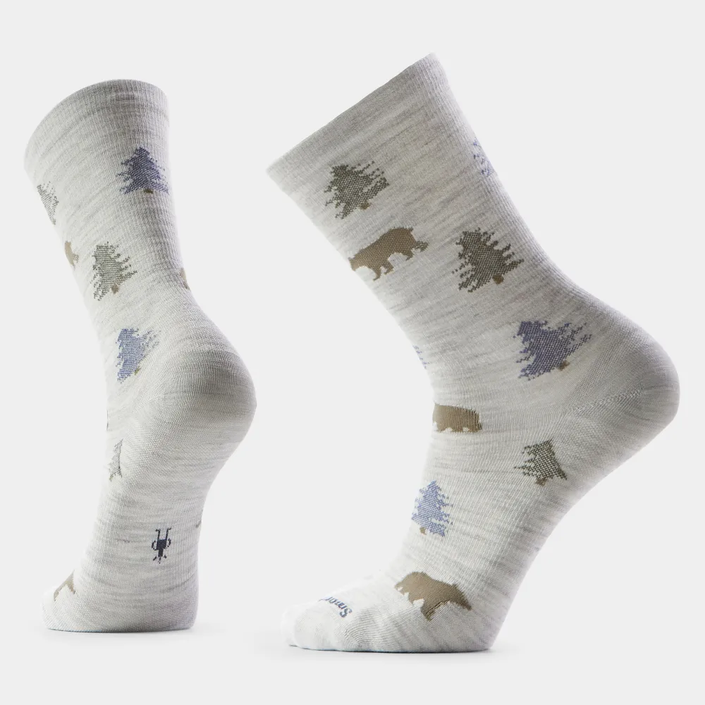 Smartwool - sosete merino - Crew | Everyday Through the Trees - Ash - L (42-45)