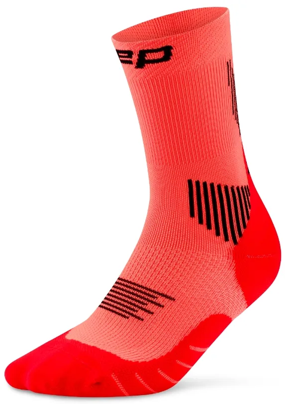 CEP - sosete compresie mid cut - Run 5.0 - neon coral - III (39-42)