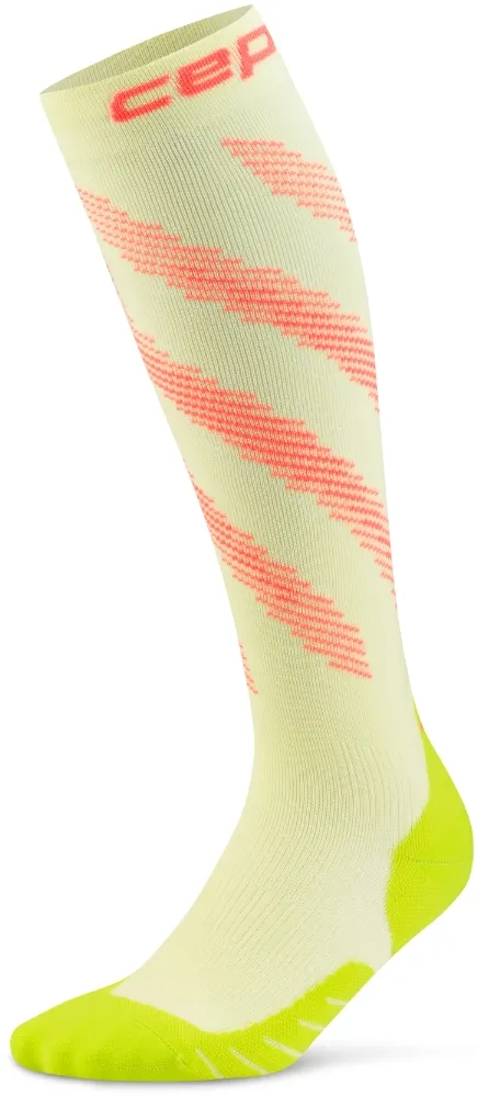 CEP - sosete compresie tall - Run Edt. Elliptic W - lime | neon coral - III