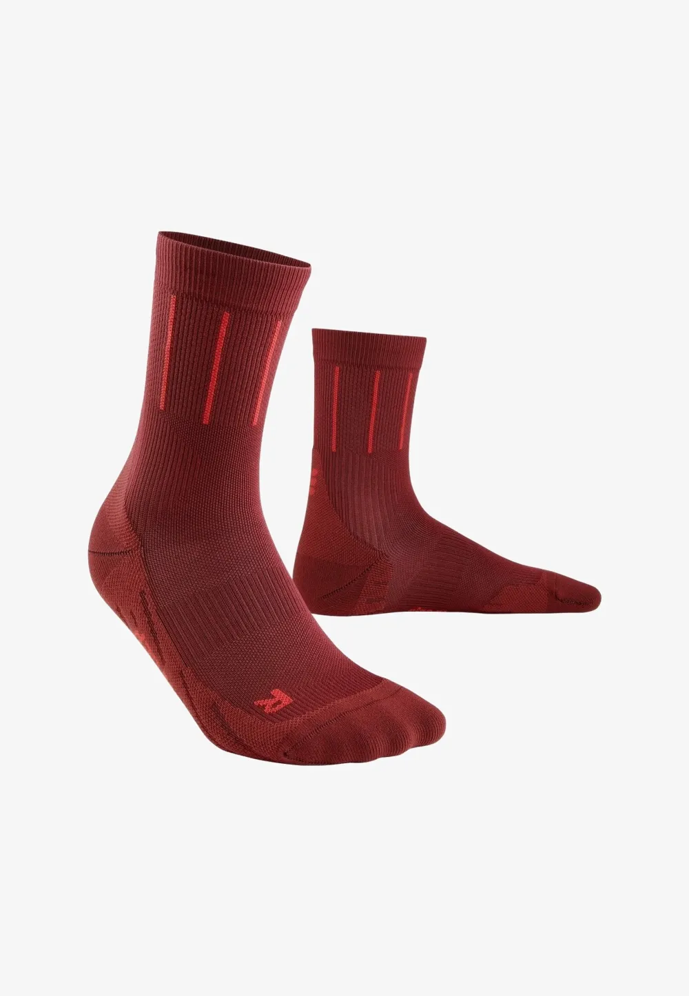 CEP - sosete compresie medii - pinstripe socks running mid cut - red - V