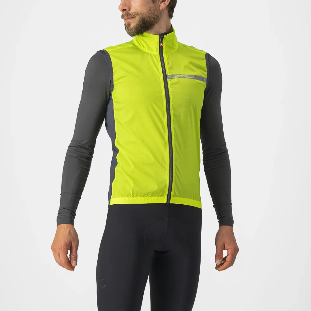 Castelli - vesta ciclism - Squadra Stretch Vest - lime | gri inchis - XS