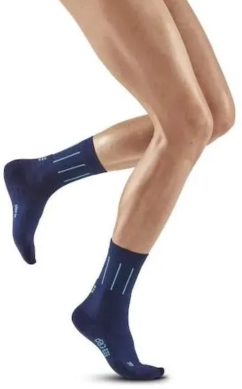 CEP - sosete compresie medii - pinstripe socks running mid cut - blue - IV