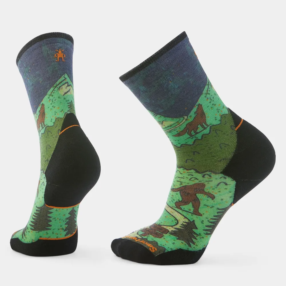 Smartwool - sosete merino - Crew | Targeted Cushion | Trail Run Neature Print - Twilight Blue - L (42-45)