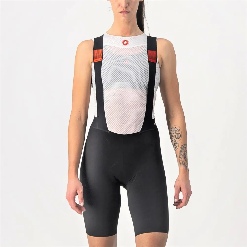 Castelli - pantaloni ciclism scurti cu bretele femei - Premio - negru - M