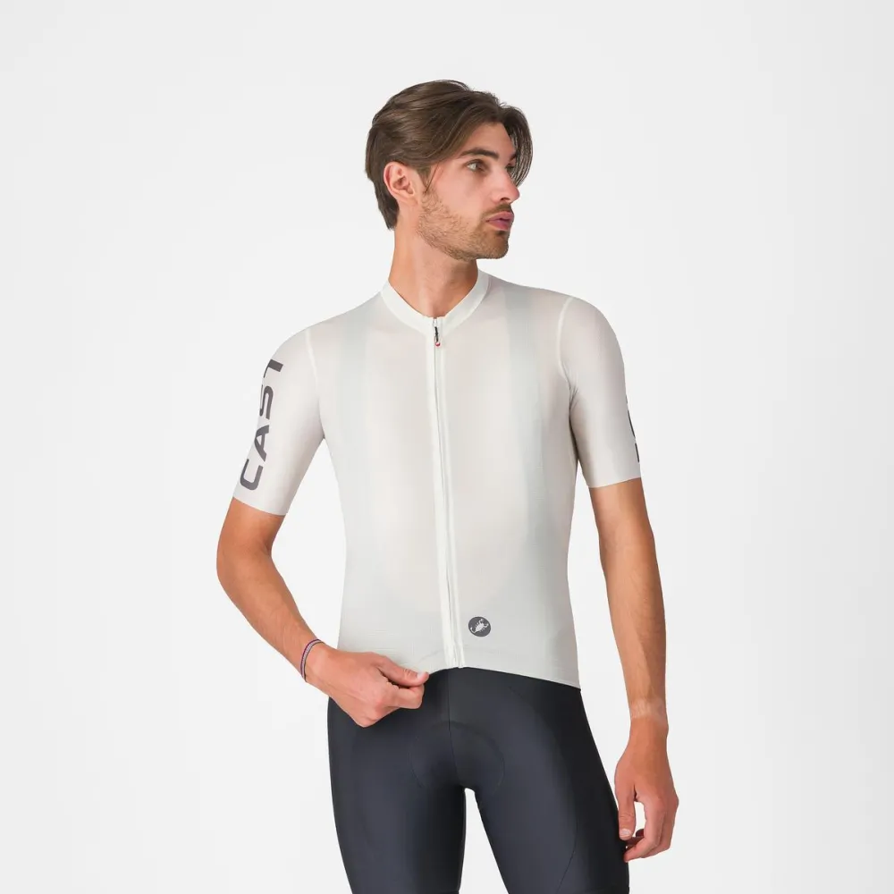 Castelli - tricou ciclism maneca scurta - Entrata Apex Jersey - alb I gri inchis - M