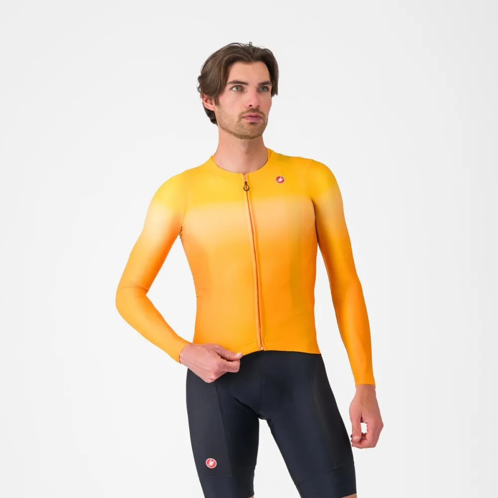Castelli - tricou ciclism maneca lunga - UPF Long Sleeve Jersey - portocaliu aprins - XXL