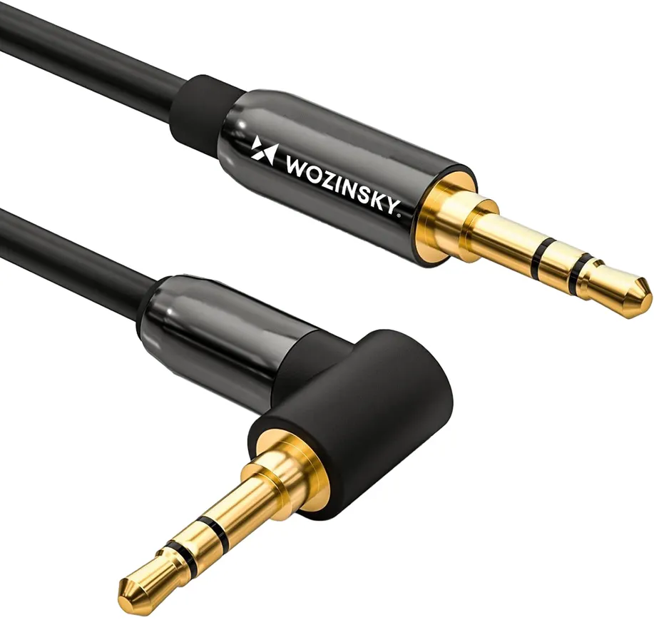 Wozinsky AUX Cable Angled (Male-Male) Mini Jack Cable 2m Black
