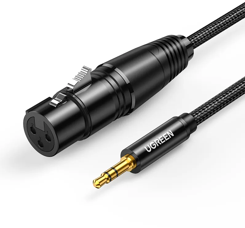 Ugreen audio cable 3.5mm mini jack (male) - XLR (female) 1m black (AV182)