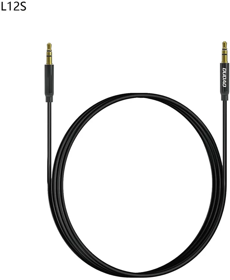 Dudao L12S AUX cable mini jack 3.5mm 1m 3-pole stereo - black
