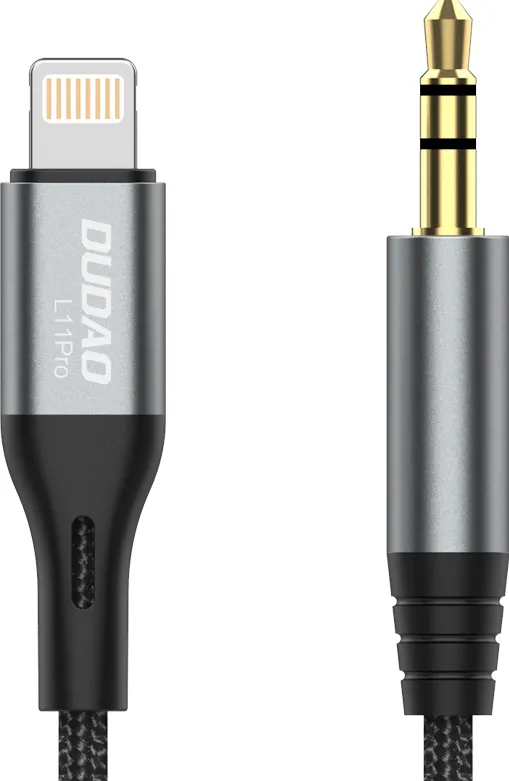 Dudao Lightning to mini jack 3.5mm audio cable 1m gray (L11PRO)