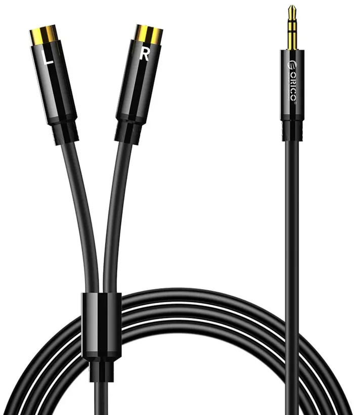 Orico AXRF audio cable mini jack 3.5 mm to 2x RCA female 5 m - black