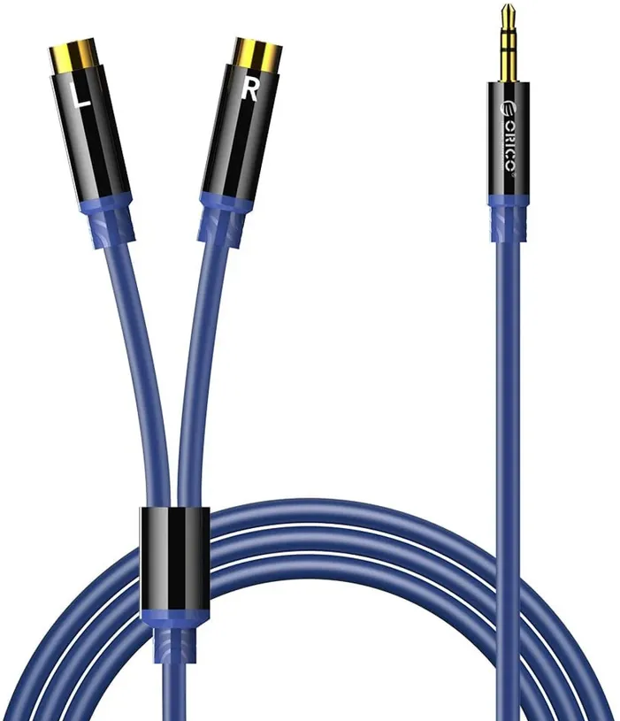 Orico AXRF audio cable mini jack 3.5 mm to 2x RCA female 2 m - blue