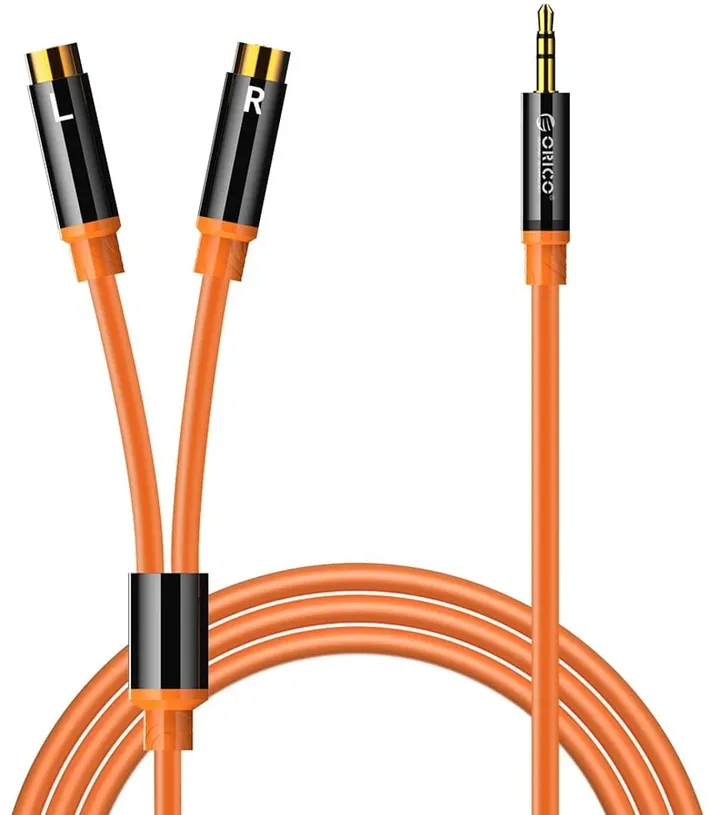 Orico AXRF audio cable mini jack 3.5 mm to 2x RCA female 3 m - orange