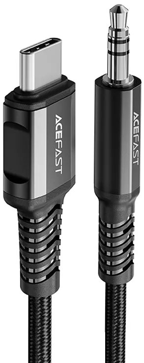 Acefast audio cable USB Type C - 3.5mm mini jack (male) 1.2m, AUX black (C1-08 black)
