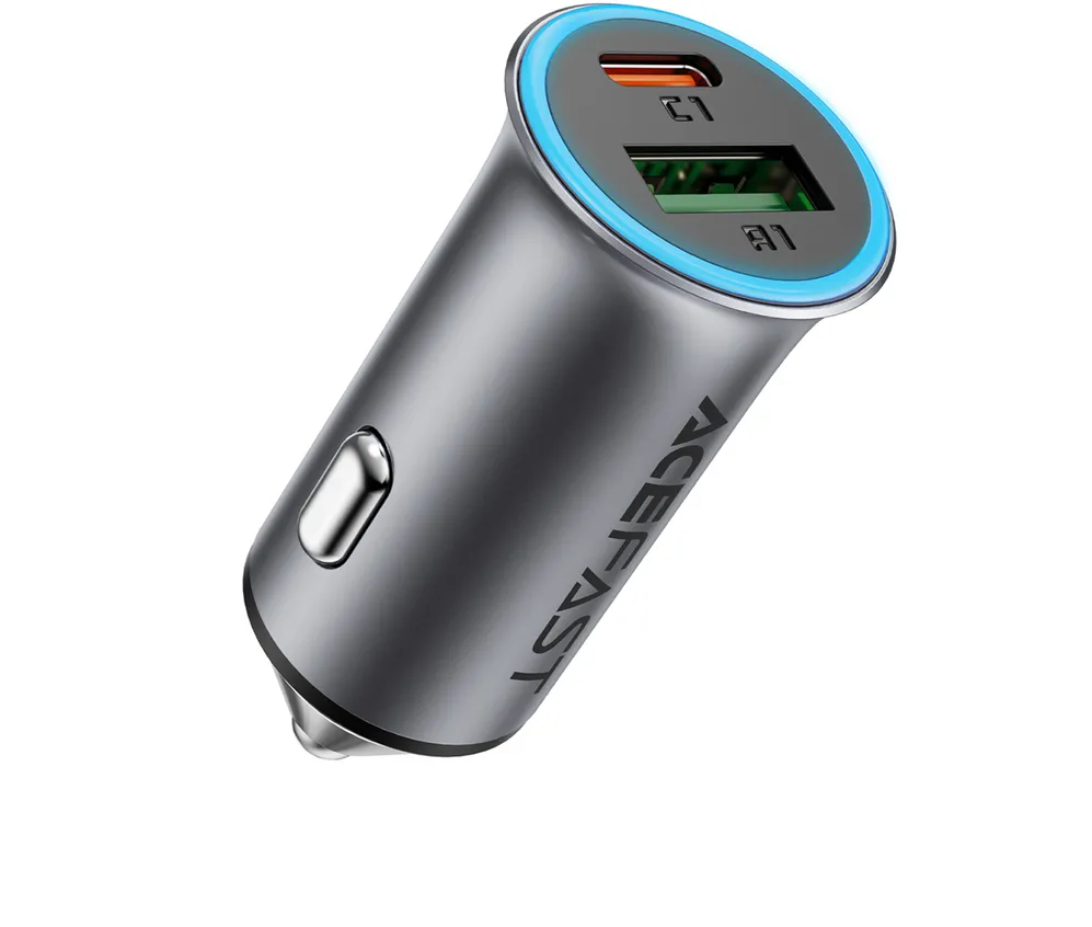 Acefast B16 95W USB-A + USB-C Car Charger - Gray