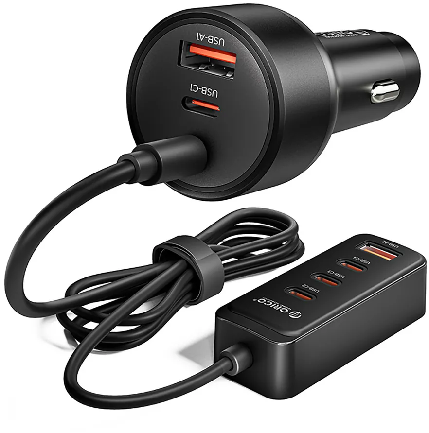 Orico ChargeClip 108W Car Charger 2x USB-A + 4x USB-C with Clip - Black