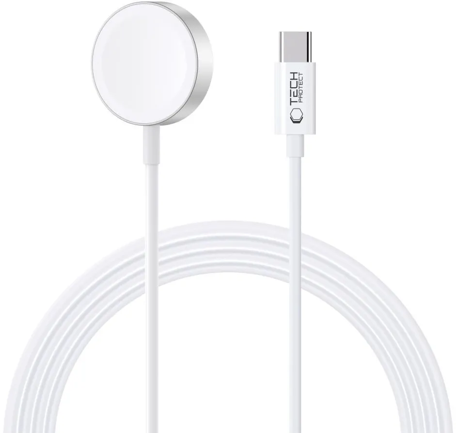 Tech-Protect UltraBoost Magnetic Inductive Charger with USB-C Connector for Apple Watch 1.2m - White