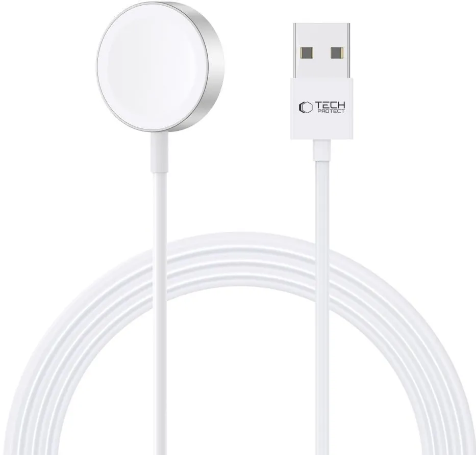 Tech-Protect UltraBoost Magnetic Inductive Charger with USB-A Connector for Apple Watch 1.2m - White