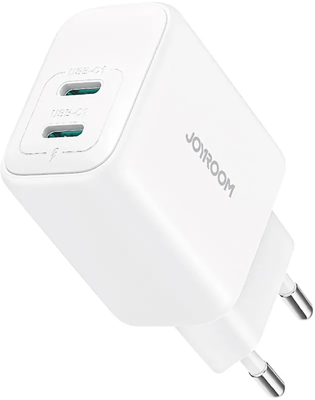 Joyroom JR-TCF12 mains charger 2x USB-C 20W PD / QC 3.0 - white