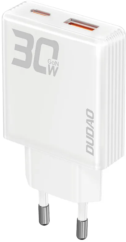 GaN Dudao A30EU 30W USB-A / USB-C Wall Charger - White