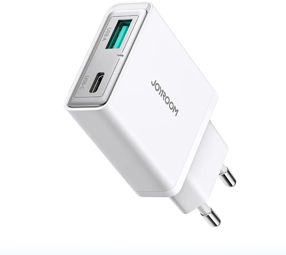 Joyroom JR-TCF14 20W USB-A USB-C Super Slim Wall Charger - White