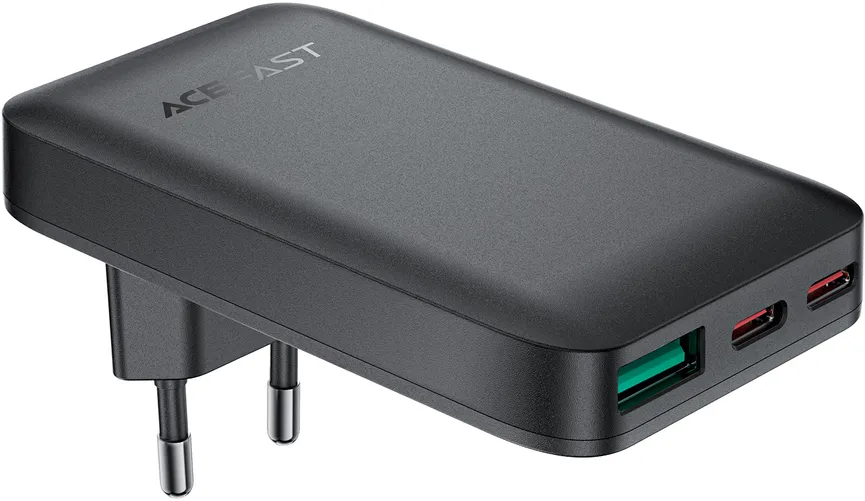 Acefast A100 65W GaN 2 USB-C+ USB-A Charger Ultra Slim - Black