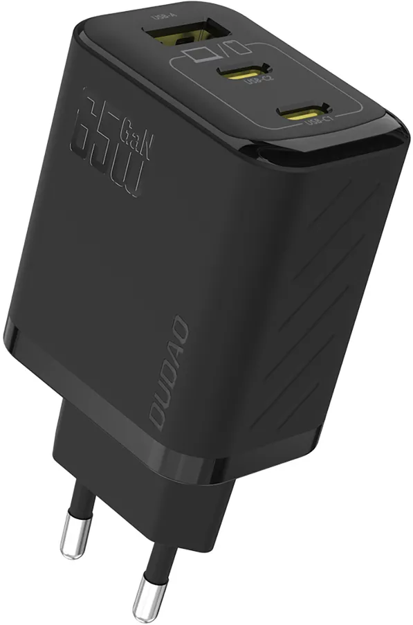Dudao A29 65W GaN Wall Charger 2 x USB-C + 1 x USB-A - Black