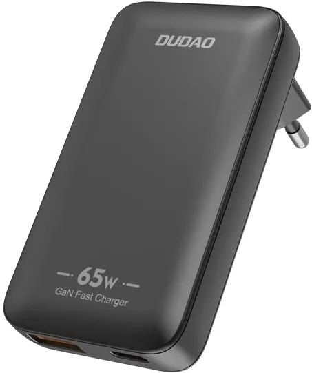 Dudao A65Q 65W GaN Travel Wall Charger USB-A / USB-C PD Ultra-Thin EU / US - Black