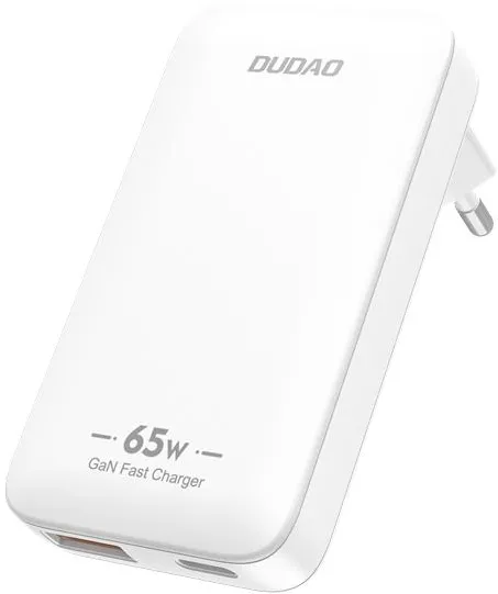 Dudao A65Q 65W GaN Travel Wall Charger USB-A / USB-C PD Ultra-Thin EU / US - White