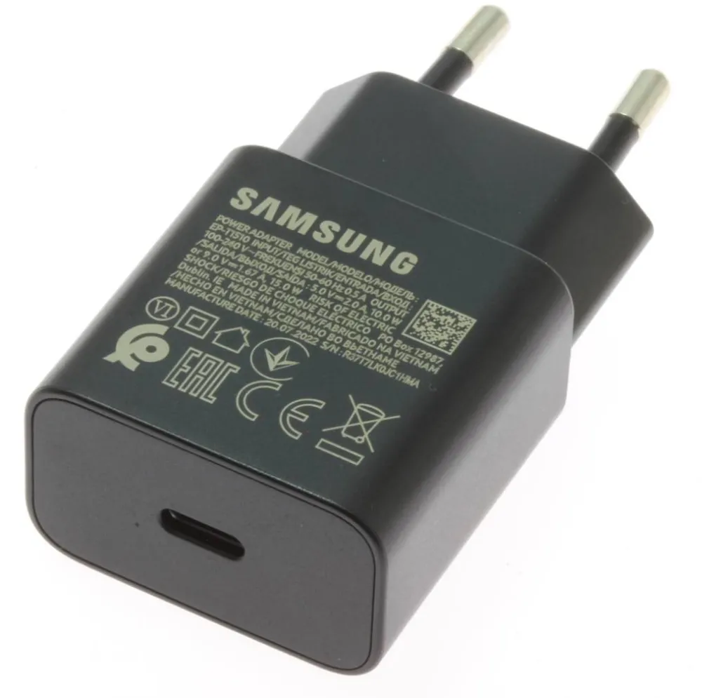 Samsung EP-T1510EBE 15W USB-C Wall Charger (OOB Bulk - Replacement Packaging) - Black