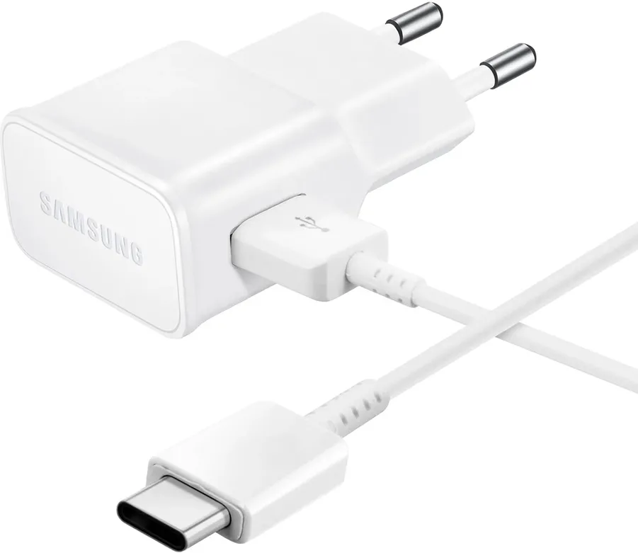 Samsung EP-TA200EWE USB-A 15W wall charger with EP-DR140AWE USB-A - USB-C cable (OOB Bulk - replacement packaging) - white