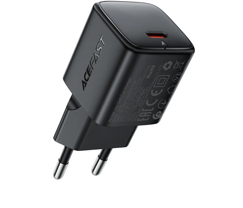 Acefast A118 GaN PD 30W USB-C Wall Charger - Black