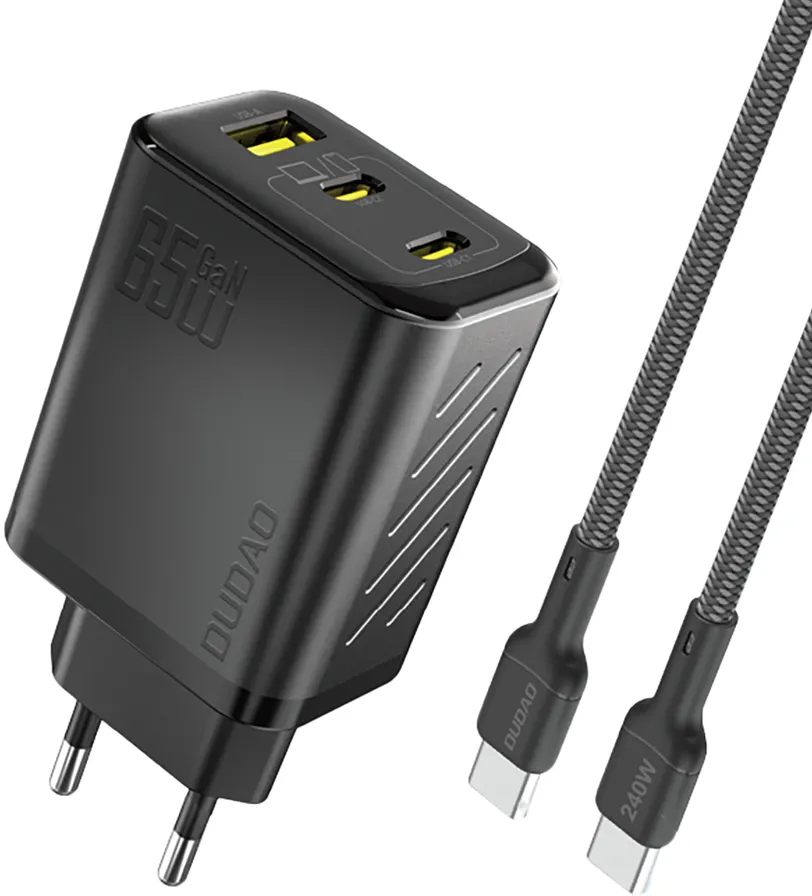 Dudao A29C 65W GaN Wall Charger + USB-C Cable - Black