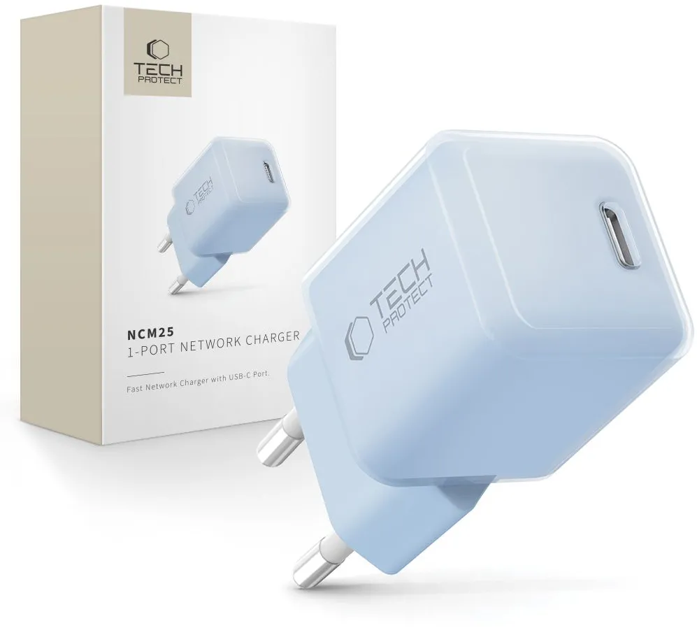 Tech-Protect NCM25 USB-C PD 25W Wall Charger - Blue