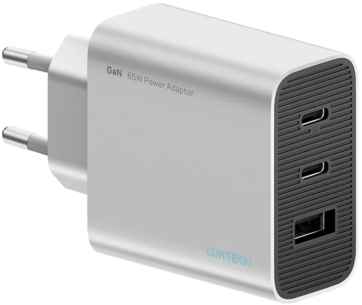 Cuktech 65W GaN 2xUSB-C 1xUSB-A Wall Charger - Gray