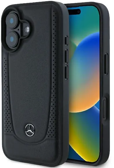 Mercedes Leather Urban Case for iPhone 16 - Black