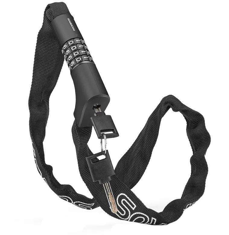 Rockbros 3230002001 bicycle lock with combination and key - black