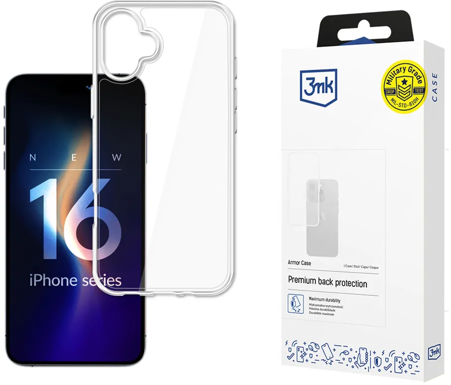 3mk Armor Case for iPhone 16 Plus - Transparent
