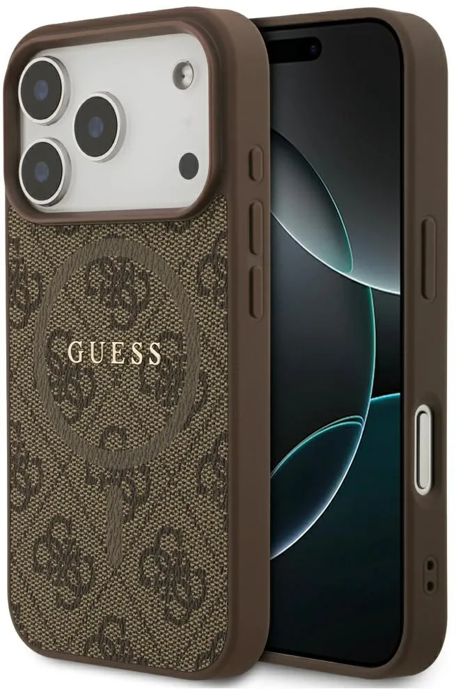 Guess 4G Ring Classic Logo MagSafe Case for iPhone 17 Pro - Brown