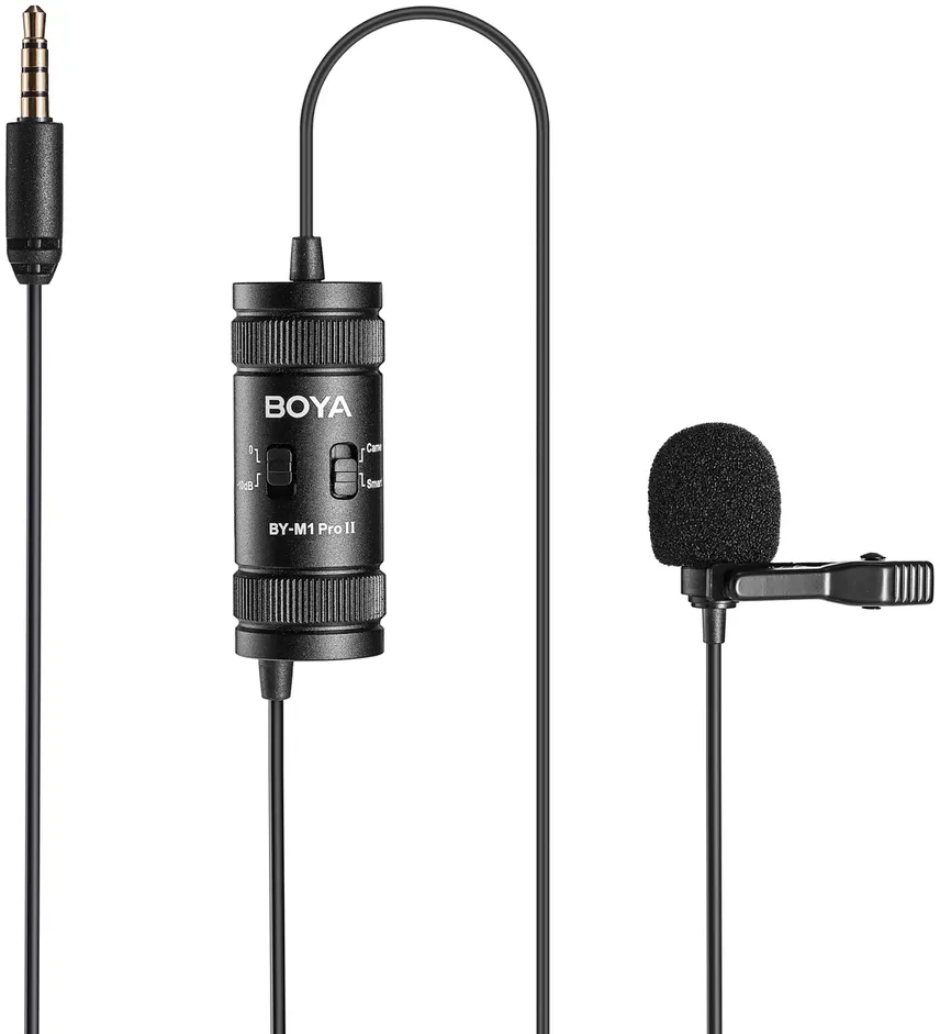 BOYA BY-M1 Pro II Wired Lavalier Microphone - Black