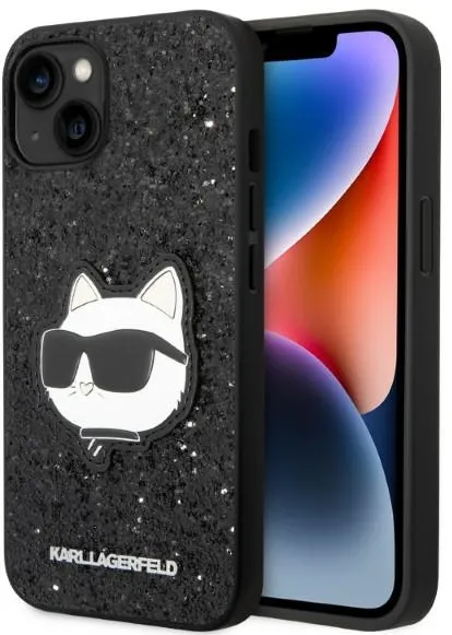Karl Lagerfeld KLHCP14MG2CPK iPhone 14 Plus 6.7" black/black hardcase Glitter Choupette Patch
