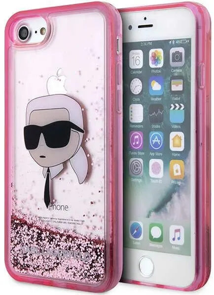 Karl Lagerfeld KLHCI8LNKHCP iPhone 7/8/ SE 2020/2022 pink/pink hardcase Glitter Karl Head