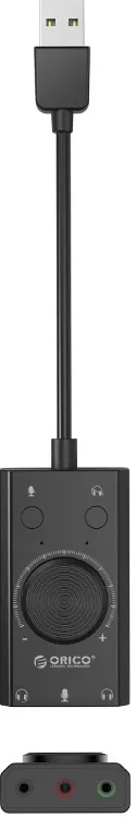 Orico SC2 External Multifunction Sound Card with USB-A - Black