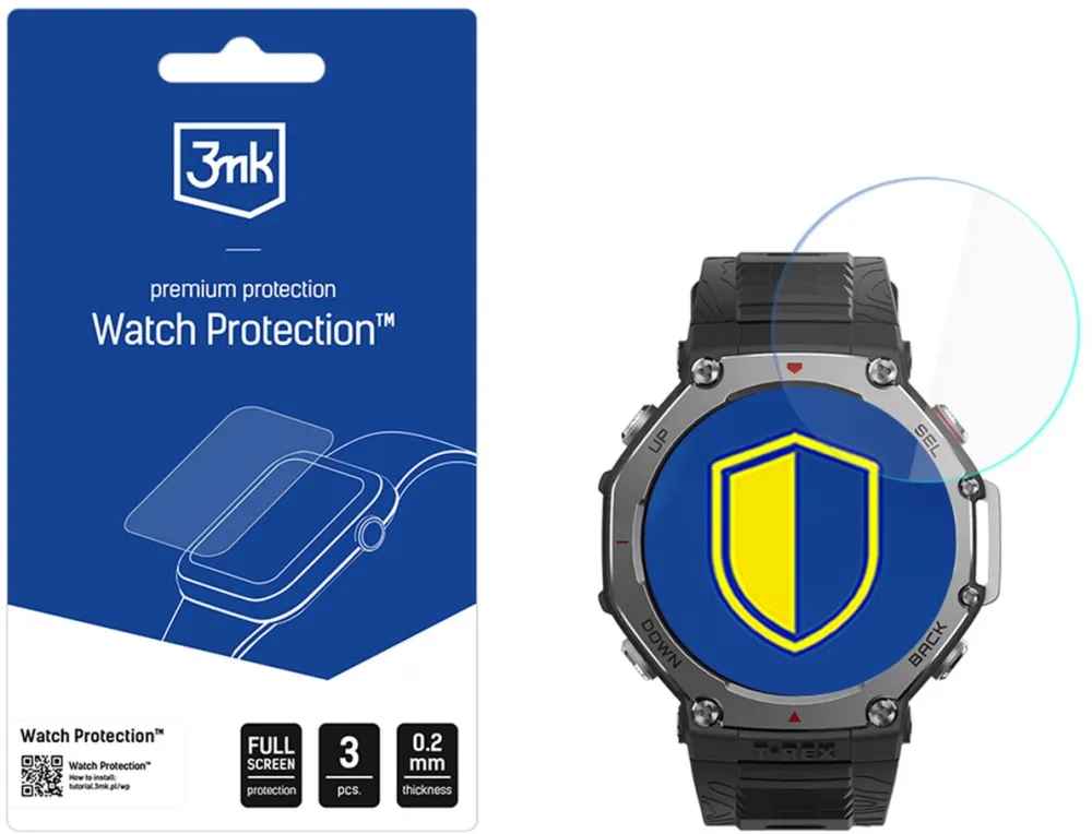 Hybrid Glass 3mk Watch Protection FlexibleGlass for Amazfit T-Rex 3