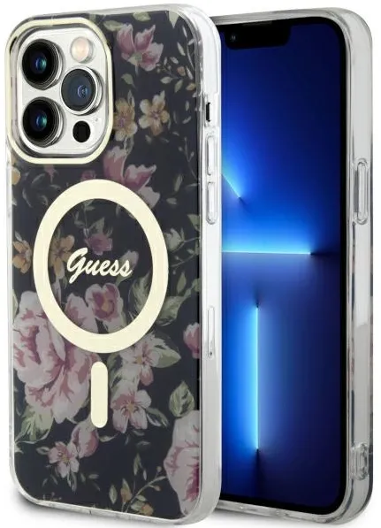 Guess GUHMP14XHCFWSK iPhone 14 Pro Max 6.7" black/black hardcase Flower MagSafe