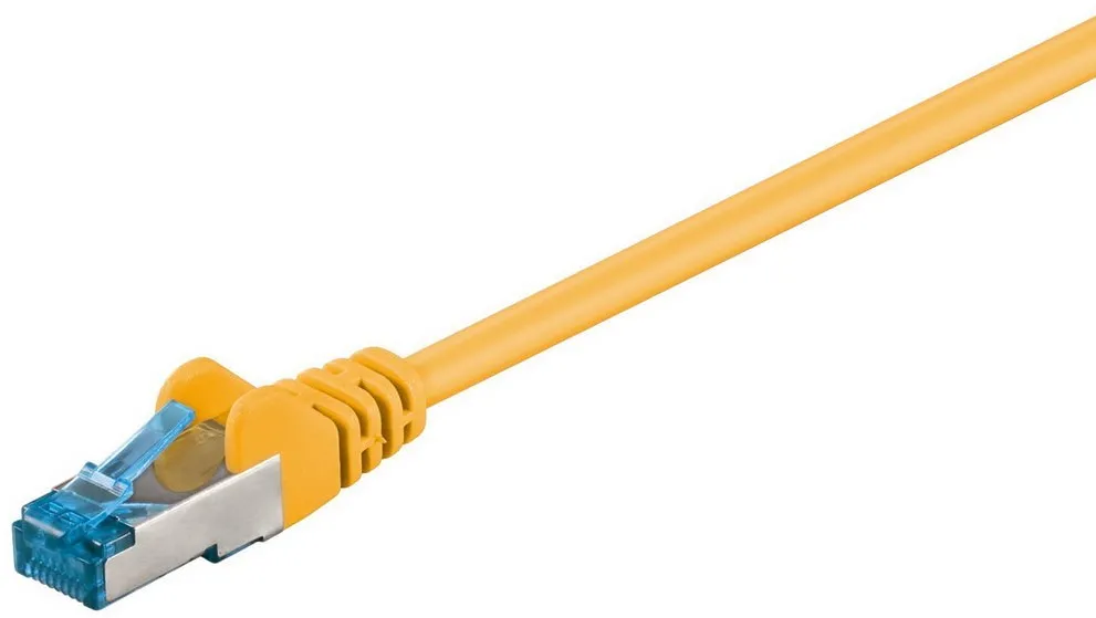 goobay Patchkabel RJ-45 Cat.6a S/FTP, Kabel gelb, 10 Meter