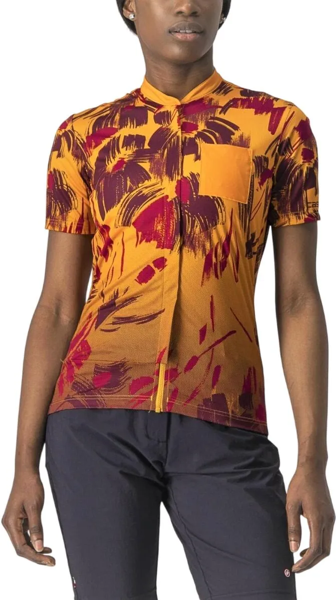 Castelli - tricou ciclism maneca scurta femei - Unlimited Sentiero - portocaliu-visiniu - S