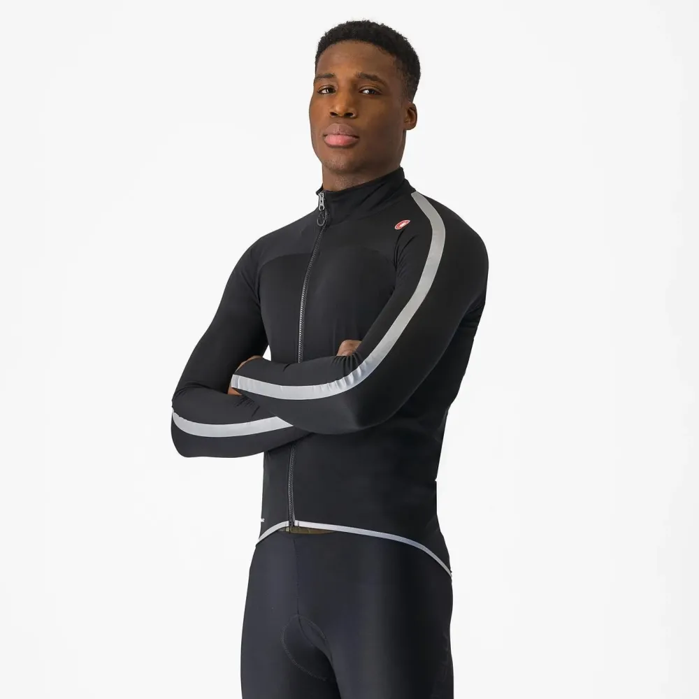Castelli - jacheta de ploaie - Ultra Rain Cape - negru/argintiu reflex - XXL