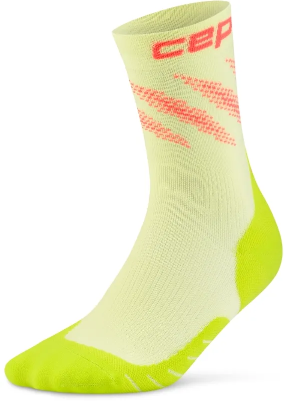 CEP - sosete compresie mid cut - Run Edt. Elliptic W - lime | neon coral - II (34-37)